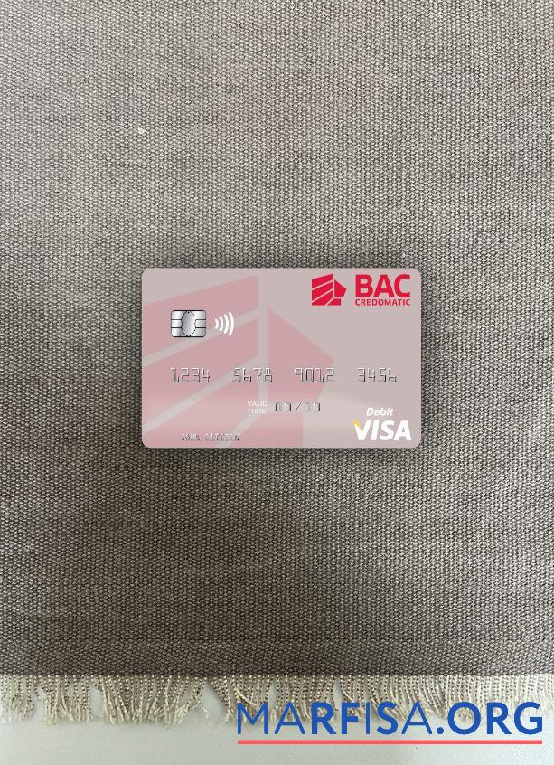 Realistic Nicaragua BAC Credomatic visa debit card photolook front template